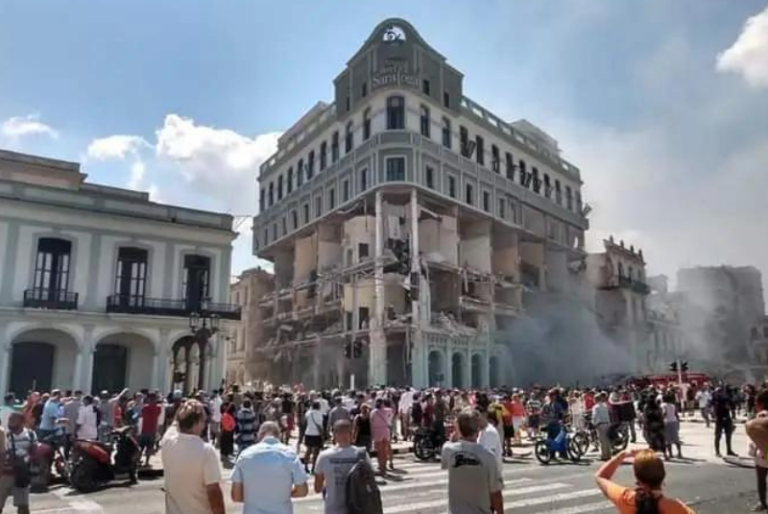 Se registra fuerte explosión en hotel Saratoga, en La Habana, Cuba