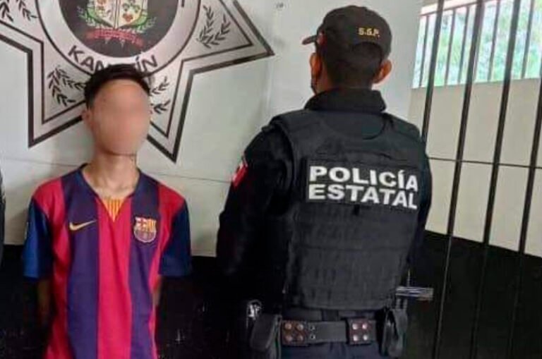 Detienen a joven con pistola y drogas en Kanasín