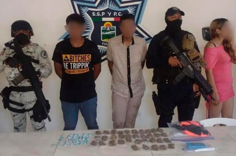 Detienen a tres narcomenudistas en playas de Tulum